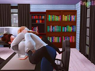 Whoa! Futanari boss tests secretary's throat with massive cock!