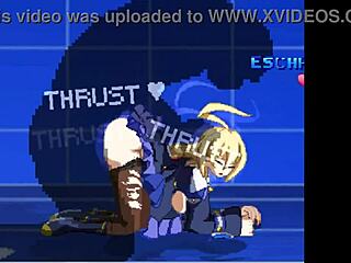 Mugen Brian battles Es in anime game.