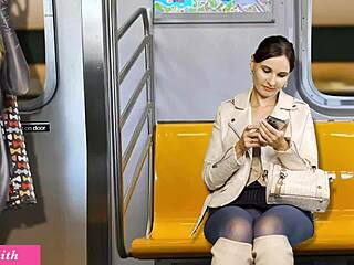 Masturbating on the way back home with toys