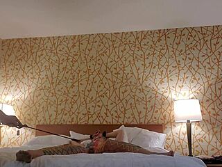 blonde in fishnets and bondage taboo scene