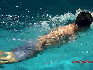 latin gay teens banging hard by the pool