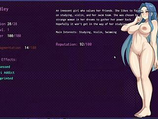 Ruchliwa dziwka obnaża duże cycki na lekcji, pokonuje szefa w grze hentai