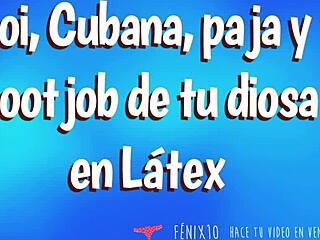 fenix10 narrates joi with cuban goddess in latex footjob and handjob