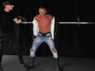 damn, straight muscle stud bound tight in gay bdsm domination