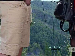 Exhibitionist teases nymphomaniac stranger for fuck