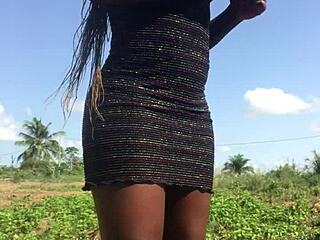 Crazy Bitch Twerks Big Ass Outdoors