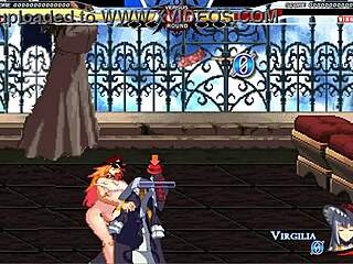 Jessica fights against Warugiria, a paid character in Mugen's anime porn