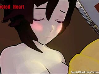 Yang deepthroats Ruby in hot hentai loop