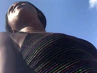 Crazy Bitch Twerks Big Ass Outdoors