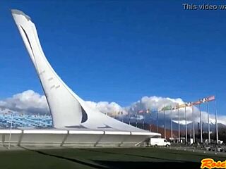 Blonde Flashes Panties In Olympic Park Sochi 2014