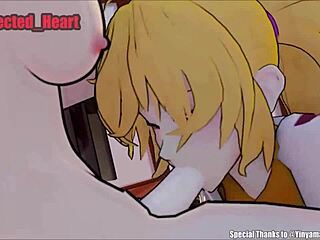 Yang deepthroats Ruby in hot hentai loop