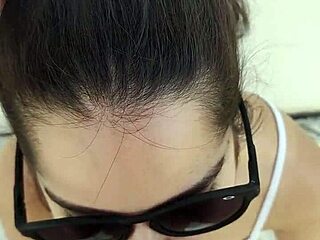 debora gives deepthroat blowjob outdoors