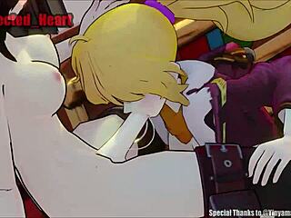 Yang deepthroats Ruby in hot hentai loop