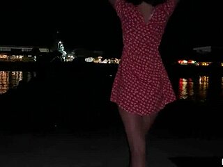walking naked on public waterfront boldly