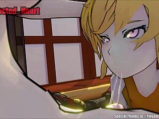 Yang deepthroats Ruby in hot hentai loop