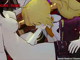 Yang deepthroats Ruby in hot hentai loop