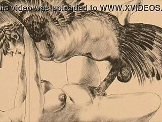 Vintage Erotic Drawings From Retro Comic Cartoon Anime Hentai Collection