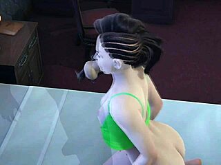 Laura Matsuda in 3D porn video giving a blowjob to a big cock