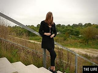 Cute Teen Strips Jeans to Finger Herself in Public