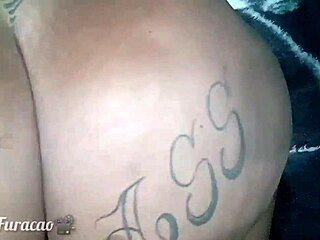 Ebony babe takes raw anal pounding without a condom