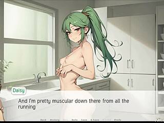 Hentai featuring a big cock thigh job in the kitchen with a fat girl and a small pussy
