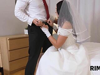 Teen bride gets her ass eaten on her wedding day