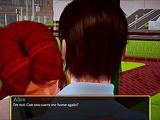 Redhead girl’s first try with a new family in a cartoon style porn video