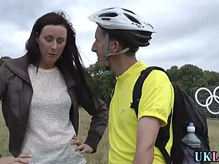 British Mature Blows Big Cock Outdoors