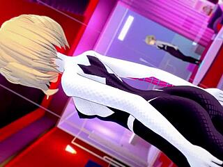 Spider Gwen Fucks in Costume at Love Hotel Uncensored