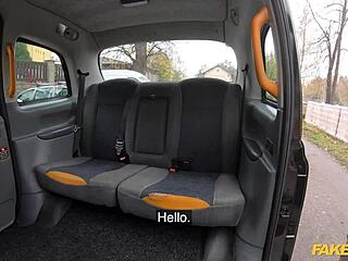 Horny brunette pays taxi fare with her seductive ass