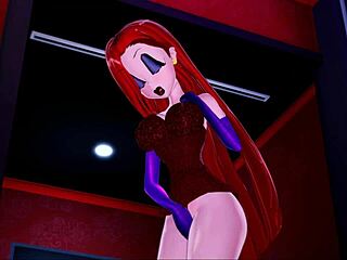 Jessica Rabbit toys herself in a steamy hotel room cartoon scene