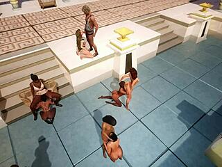 Ancient Greek bathhouse orgy: a 3D erotic fantasy