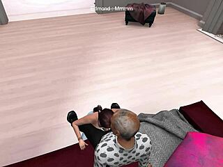 Grandfather meets young brunette for steamy chat