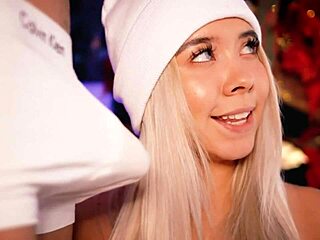 Skinny brunette trains her anal with balls