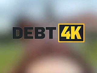 She returns debt with sex, showing big tits and ass.