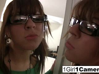 Alice Bell, Amateur Babe, Masturbates Solo with Close-Up on Pussy and Ass