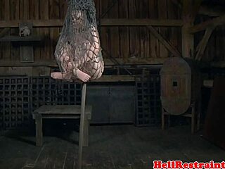 bound sub whipped hard for kinky punishment.