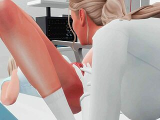 Futanari nurse delivers intense anal and facefuck in public