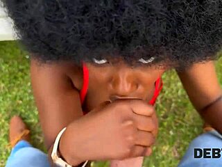 She returns debt with sex, showing big tits and ass.