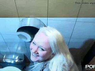 british petite babe flashes perky tits and pisses in public reality scene