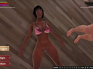 Ethan battles Farzaneh in naked 3D wrestling with raw anal