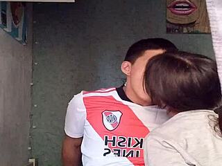 Latina soccer player gets masturbated and swallows big monster cock in intriguing blowjob.