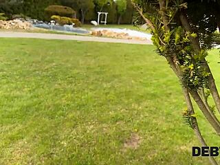 She returns debt with sex, showing big tits and ass.