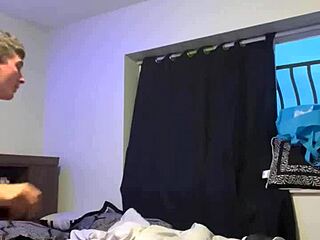A horny Canadian solo player enjoys deepthroat blowjobs and foot massages