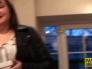 chubby sub skank blows cock and gets fucked hard