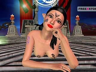 This 3D Cartoon Shows an Indian Bhabhi in Various Positions