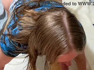 Blonde slut filmed then fucked by neighbor