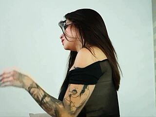 Latina Tattooed Brunette with Big Ass and Natural Tits in Kinky Casting Interview