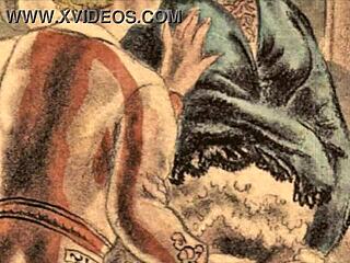 vintage erotic illustrations come alive in retro style