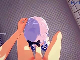 kaguya shinomiya and chika fujiwara in wild 3p hentai sex